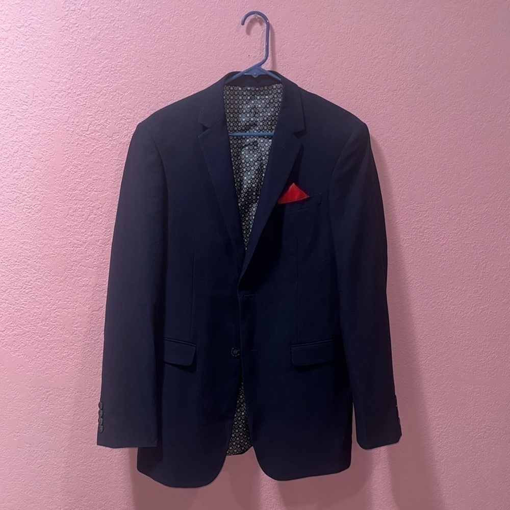 ELEGANZA BLACK BY GIORGIO SANETTI Men’s Navy Blue Blazer